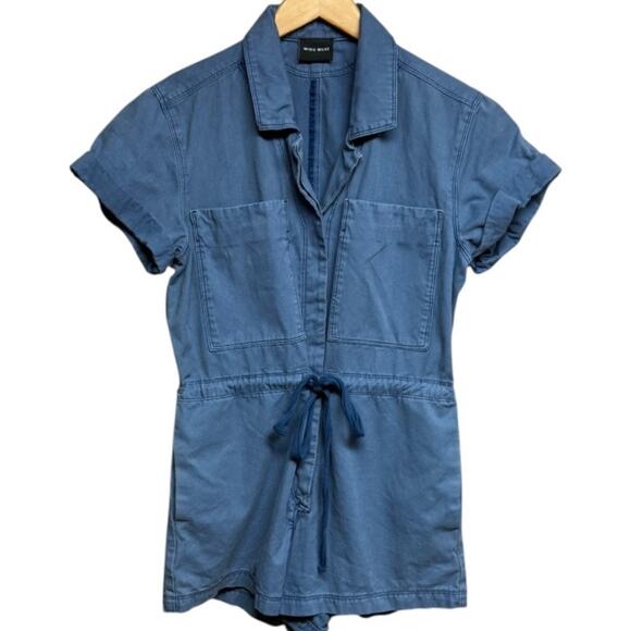 MIOU MUSE Easygoing Romper in Blue Size Small - Picture 3 of 4
